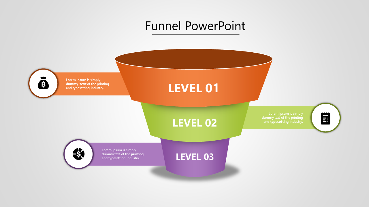 Attractive Funnel PowerPoint Template Presentation Slide